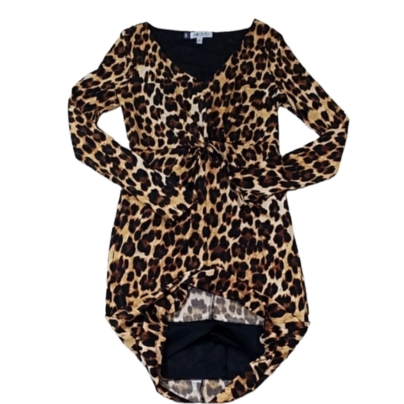 JENNIFER LOPEZ Yellow/Brown Leopard Print Dress XS - Picture 5 of 10
